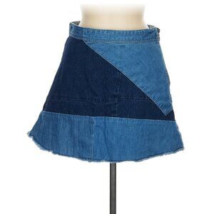 Zara Patchwork Denim Mini Skirt NWOT